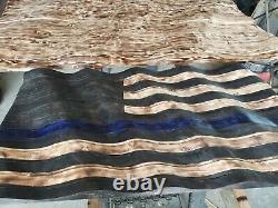 Wooden American Flag. Wavy Beautiful Hand Carved. Made in the USA