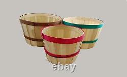 Wooden Berry Baskets WithHandle Round 8 QT 10.5 x 7 Hand Made in USA Qty 50