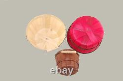 Wooden Berry Baskets WithHandle Round 8 QT 10.5 x 7 Hand Made in USA Qty 50