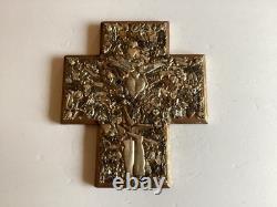 Wooden Milagro Cross 11 X 9 1/2 X 4 1/2 refurbished Piece Hand Made USA