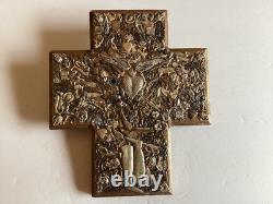 Wooden Milagro Cross 11 X 9 1/2 X 4 1/2 refurbished Piece Hand Made USA