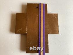 Wooden Milagro Cross 11 X 9 1/2 X 4 1/2 refurbished Piece Hand Made USA
