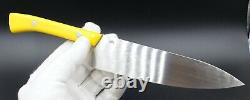 Yellow Chef USA Made Custom Knife AEB-L Stainless Steel Yellow Corian Handle