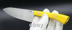 Yellow Chef USA Made Custom Knife AEB-L Stainless Steel Yellow Corian Handle