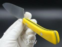 Yellow Chef USA Made Custom Knife AEB-L Stainless Steel Yellow Corian Handle