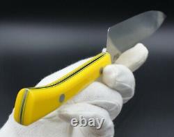 Yellow Chef USA Made Custom Knife AEB-L Stainless Steel Yellow Corian Handle