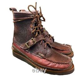 Yuketen Maine Guide 6 Eye DB Leather Boots Handmade In USA Vibram Mens Sz 11E