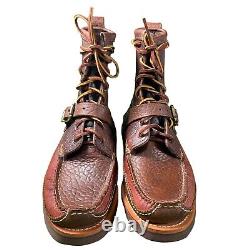 Yuketen Maine Guide 6 Eye DB Leather Boots Handmade In USA Vibram Mens Sz 11E