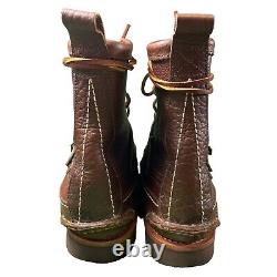 Yuketen Maine Guide 6 Eye DB Leather Boots Handmade In USA Vibram Mens Sz 11E