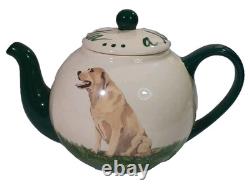 Zeppa Pottery Hand Painted Labrador Golden Yellow Lab Dog Teapot