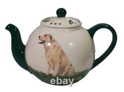 Zeppa Pottery Hand Painted Labrador Golden Yellow Lab Dog Teapot