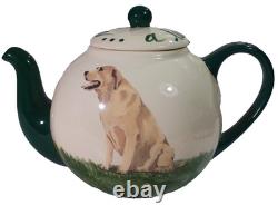 Zeppa Pottery Hand Painted Labrador Golden Yellow Lab Dog Teapot