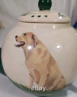 Zeppa Pottery Hand Painted Labrador Golden Yellow Lab Dog Teapot