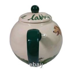 Zeppa Pottery Hand Painted Labrador Golden Yellow Lab Dog Teapot