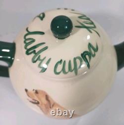 Zeppa Pottery Hand Painted Labrador Golden Yellow Lab Dog Teapot
