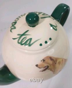 Zeppa Pottery Hand Painted Labrador Golden Yellow Lab Dog Teapot