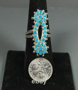 Zuni Dishta style Turquoise Ring size 7 Sterling Silver Michelle Peina