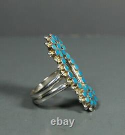 Zuni Dishta style Turquoise Ring size 7 Sterling Silver Michelle Peina
