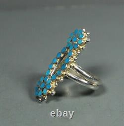 Zuni Dishta style Turquoise Ring size 7 Sterling Silver Michelle Peina