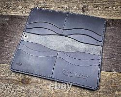 10 Portefeuille Long De Poche Le Dallas Tinkerman Leatherworks Horween Charcoal Gray
