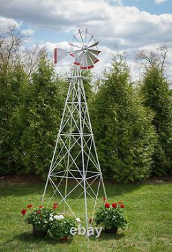 12 Ft Tall Hand Made In The USA Aluminium Garden Windmill, Wind Wheel
