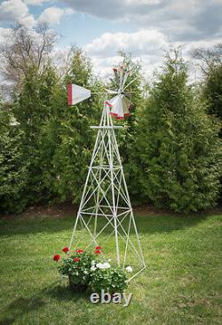 12 Ft Tall Hand Made In The USA Aluminium Garden Windmill, Wind Wheel