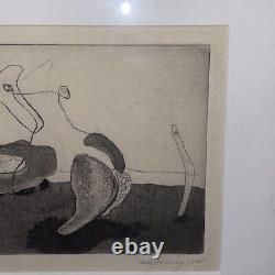 1945 KELLY FEARING Artiste Moderniste Abstrait du Texas Épreuve Signée de l'Artiste Modernisme