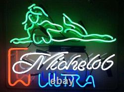 20x16 pour Michelob Ultra Sexy Girl Neon Sign Enseigne en verre véritable faite à la main des USA