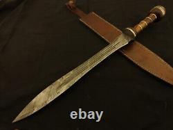 26 Épée de gladiateur en acier de Damas faite à la main/Épée gladius avec poignée en bois de rose