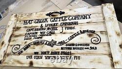 42L X 24 H Lonesome Dove fait main rustique gravé scellé extra large