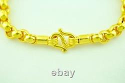 9999 24k Solid Yellow Gold Bracelet Rolo Fait Main 8 Pouces 34,50 Grammes Etats-unis
