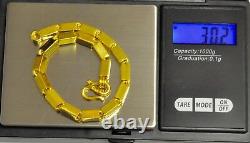 9999 24k Yellow Gold Baht Box Bracelet 30.0 Grammes Handmade In USA Rectangle
