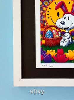 AIDAN FLUX - Impression originale signée à la main encadrée, édition limitée à 100 exemplaires, COA Snoopy