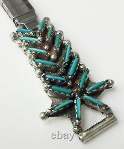 A La Main American 32 Turquoise Stones Sterling Silver Montre Stretch Band Strap
