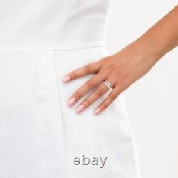 Bague de fiançailles en or blanc 14 carats avec diamant Moissanite taillé en rond 2 CT certifié D-VVS1 8mm