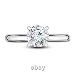 Bague de fiançailles en or blanc 14 carats avec diamant Moissanite taillé en rond 2 CT certifié D-VVS1 8mm