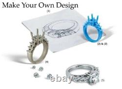 Bague de fiançailles solitaire en or jaune massif 14 carats avec moissanite taillée en ovale de 1,97 carat