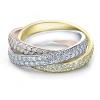 Bague De Mariage éternité En Diamants Roulants En Or Tri 14k 2 5/8ct, Cultivés En Laboratoire