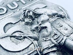 Barre d'argent coulée à la main de 1,7 oz, pureté 999, Route 66 Girl par Locker Mint, FABRIQUÉE aux États-Unis.