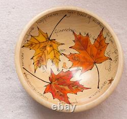 Bol à souhaits en bois naturel 10 fabriqué aux États-Unis avec des feuilles d'automne
