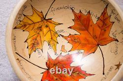 Bol à souhaits en bois naturel 10 fabriqué aux États-Unis avec des feuilles d'automne