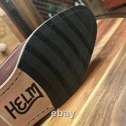 Bottes Helm faites à la main aux États-Unis en cuir véritable, marron Zind, haute qualité, taille 9D pour hommes