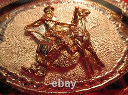Boucle de ceinture faite à la main marquée USA, Heavy WELL MADE 2 Banner Calf Roper