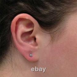 Boucles D'oreilles Diamantées De 1/4ct Solide En Or Blanc 14k