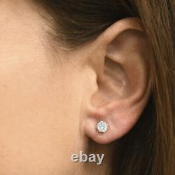 Boucles d'oreilles à diamants 1 cttw en or blanc 14 carats