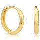 Boucles D'oreilles Créoles Huggie En Or Jaune Massif 14k Brillantes, Rondes Et Simples, Taille Petite 12mm