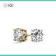 Boucles D'oreilles En Diamant Cultivé En Laboratoire Certifié 0,50 Ct E\vs2 En Or Jaune 18k