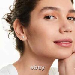 Boucles d'oreilles en diamant naturel de 1,06 carat en or jaune 14 carats avec fermoir à vis