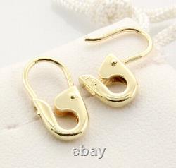 Boucles d'oreilles en épingle de sûreté en or jaune 14 carats (PAIRE) de 1/2 pouce de longueur, faites à la main aux États-Unis.