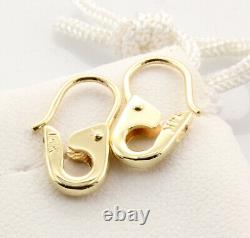 Boucles d'oreilles en épingle de sûreté en or jaune 14 carats (PAIRE) de 1/2 pouce de longueur, faites à la main aux États-Unis.